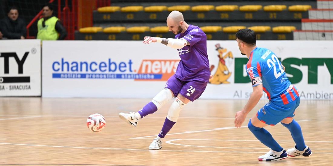 Leonardo Del Ferraro e Musumeci nel match della scorsa stagione al PalaCatania